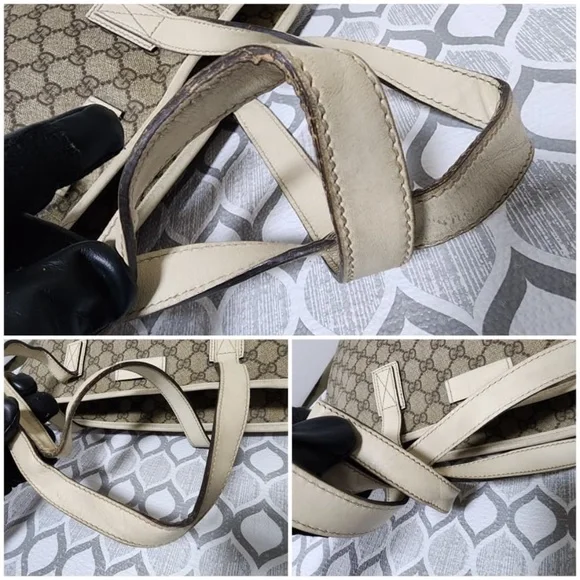 Authentic Gucci GG Supreme Tote Bag Brown/Off-White - Picture 7 of 16